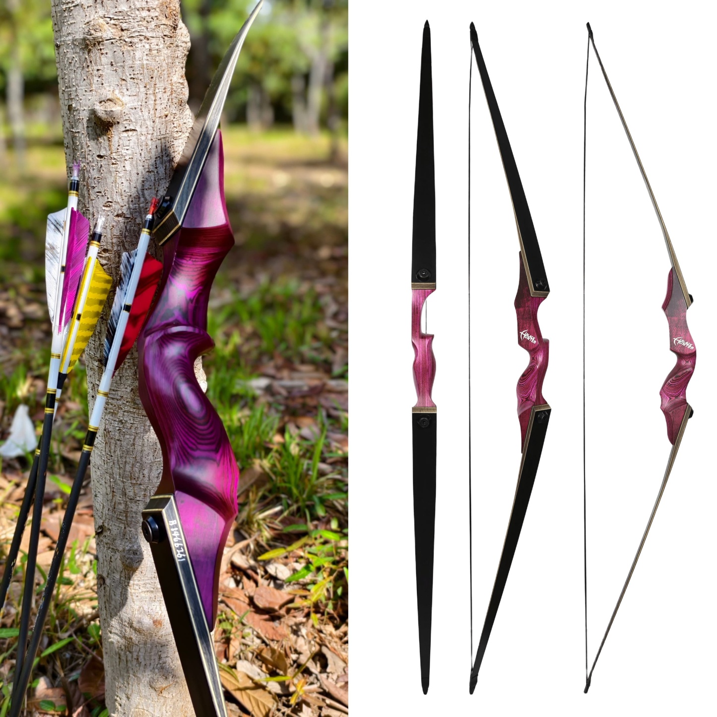 Archery 20-60lbs Takedown Recurve Bow 60" RH Hunting Target