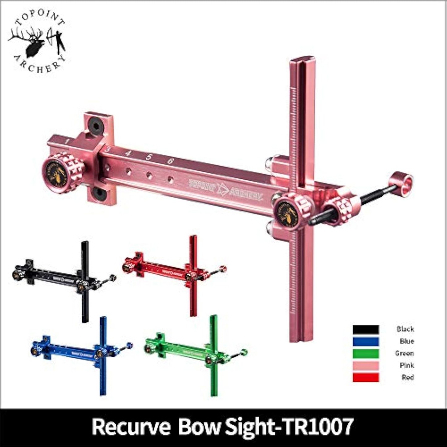 TOPOINT TR1007 Recurve Bow Sight for Target Practice RH LH