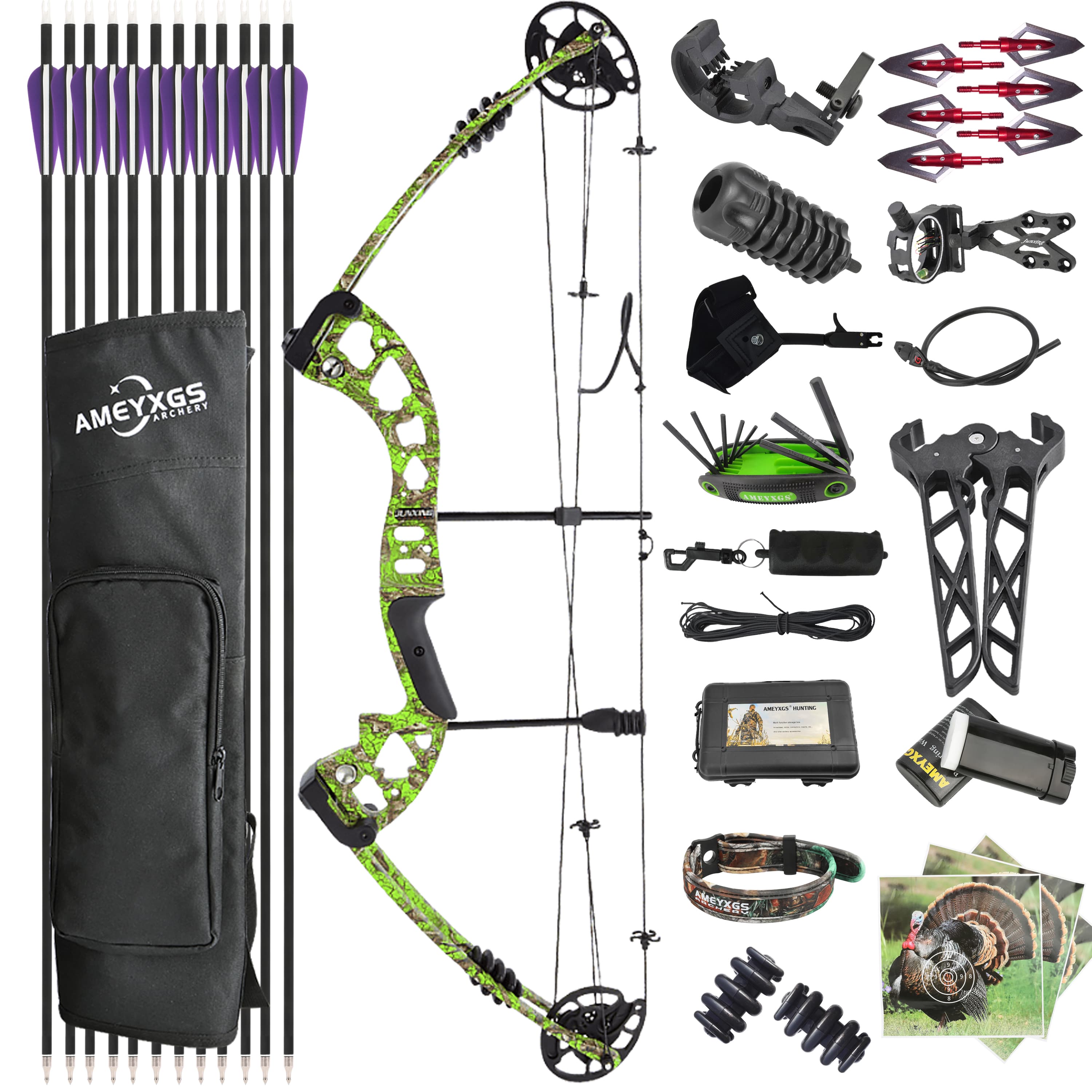 Junxing M131 Compound Bow Set 30-55lbs Hunting Fishing