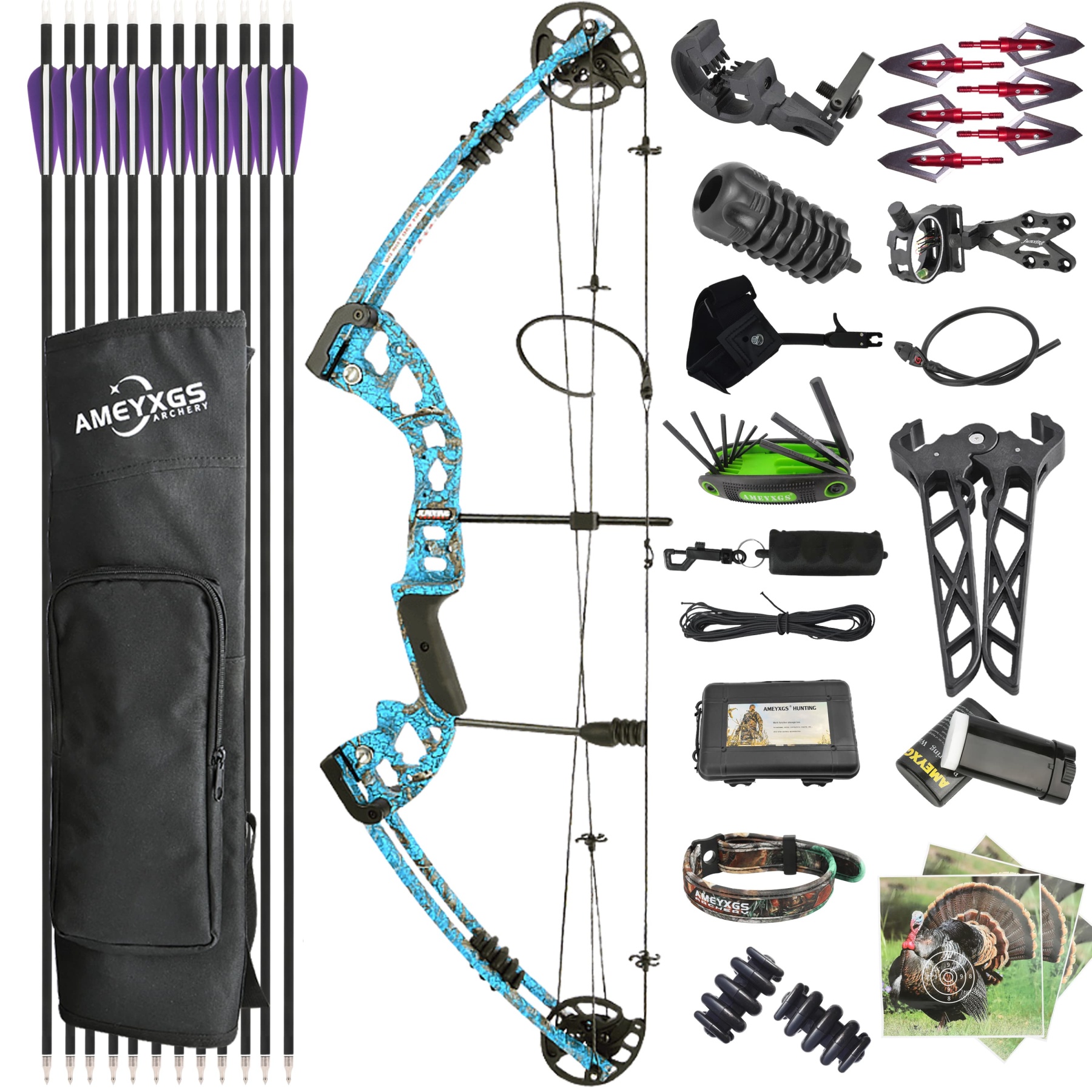 Junxing M131 Compound Bow Set 30-55lbs Hunting Fishing