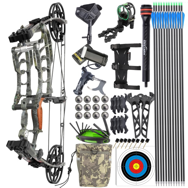 Dual-Use Compound Bow 19" Shoots Arrows Steel Balls RH LH