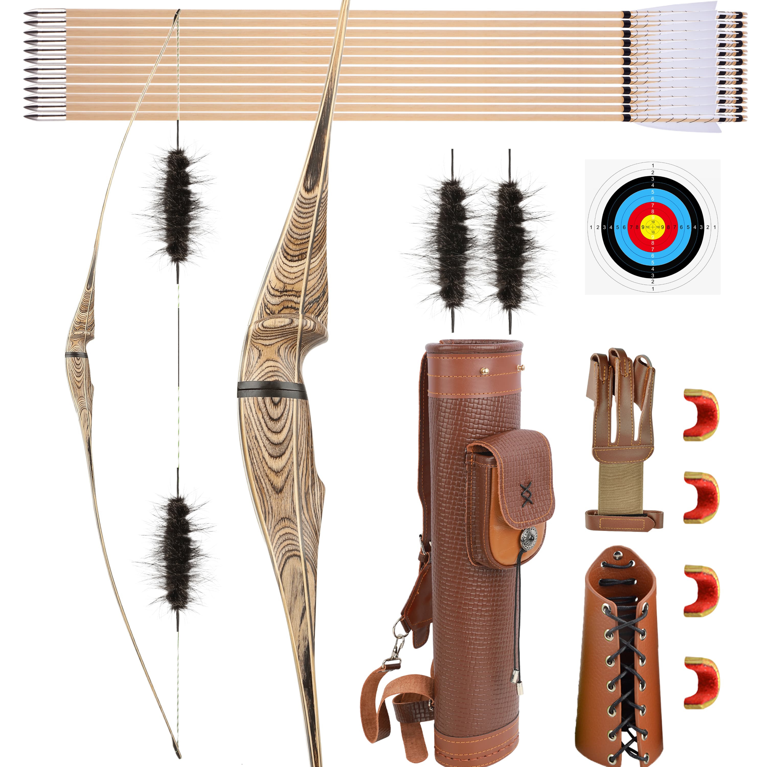60" 62" 64"  Takedown Longbow Traditional Bow Hunting LH RH