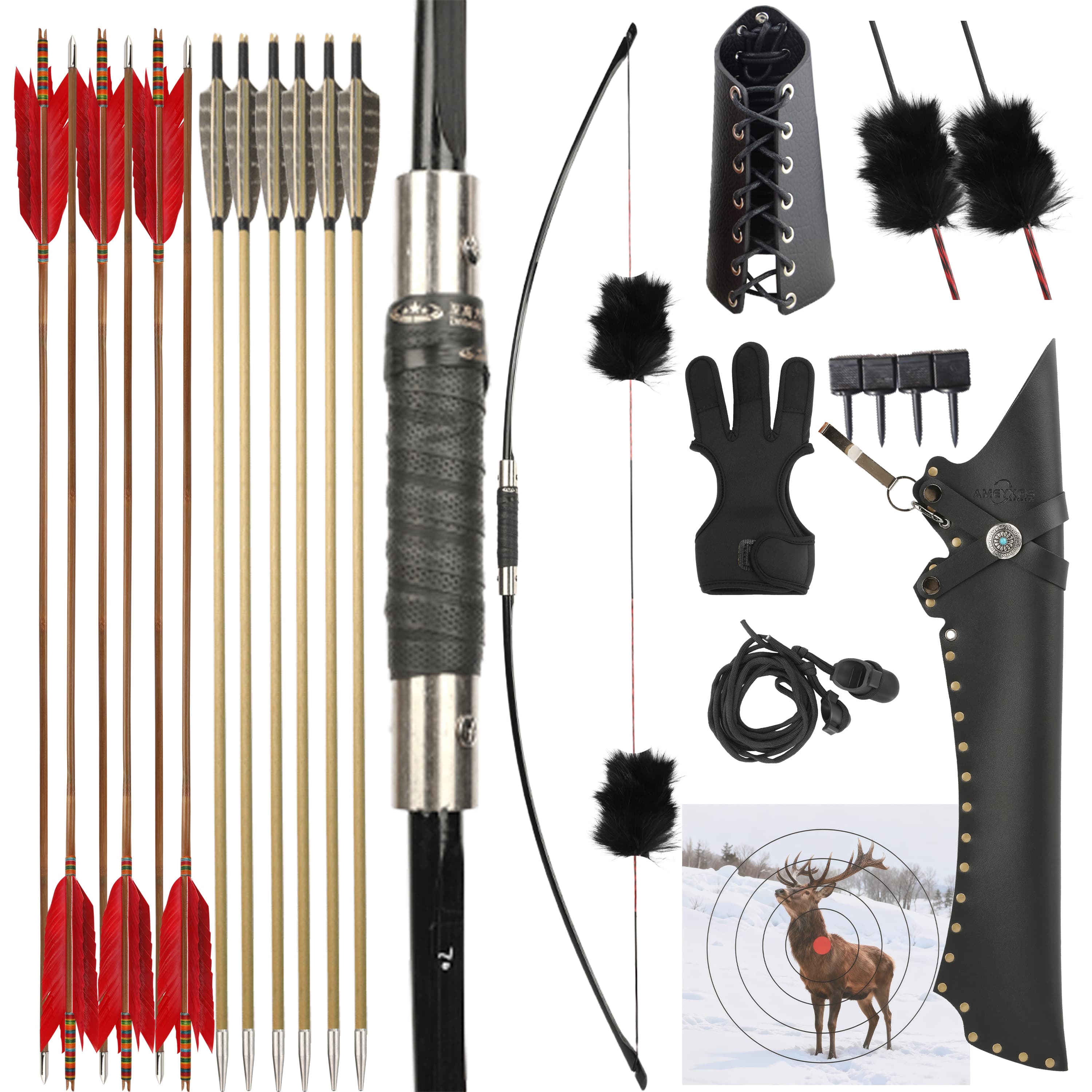 67'' Takedown English Longbow 20-120lbs Bow Hunting Target Adult