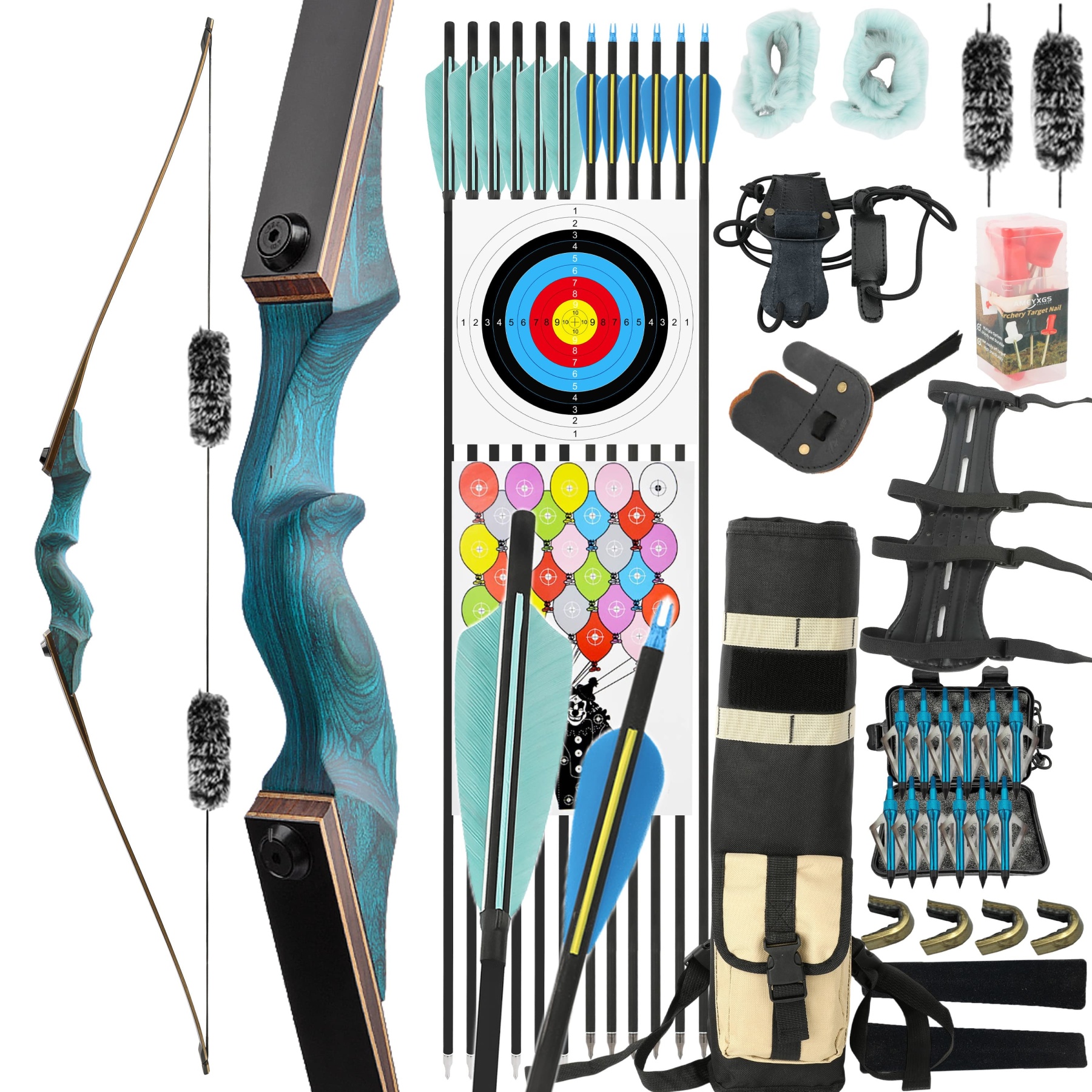Black Hunter Archery Hunting Bow Kit 20-60lbs LH RH
