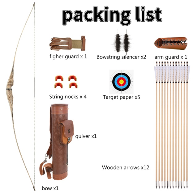 60" 62" 64"  Takedown Longbow Traditional Bow Hunting LH RH