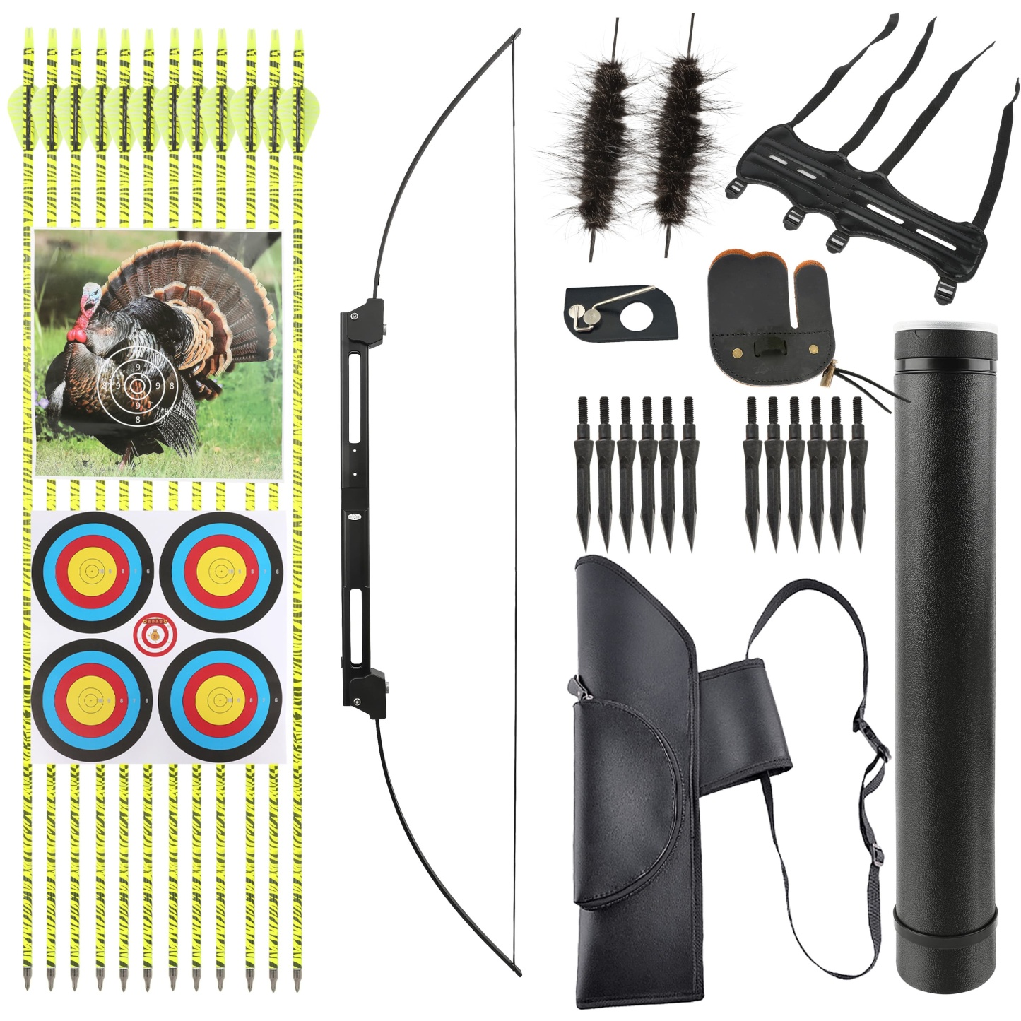 58" Folding Bow  35lbs Recurve Bow RH/LH Archery Hunting Outdoor 