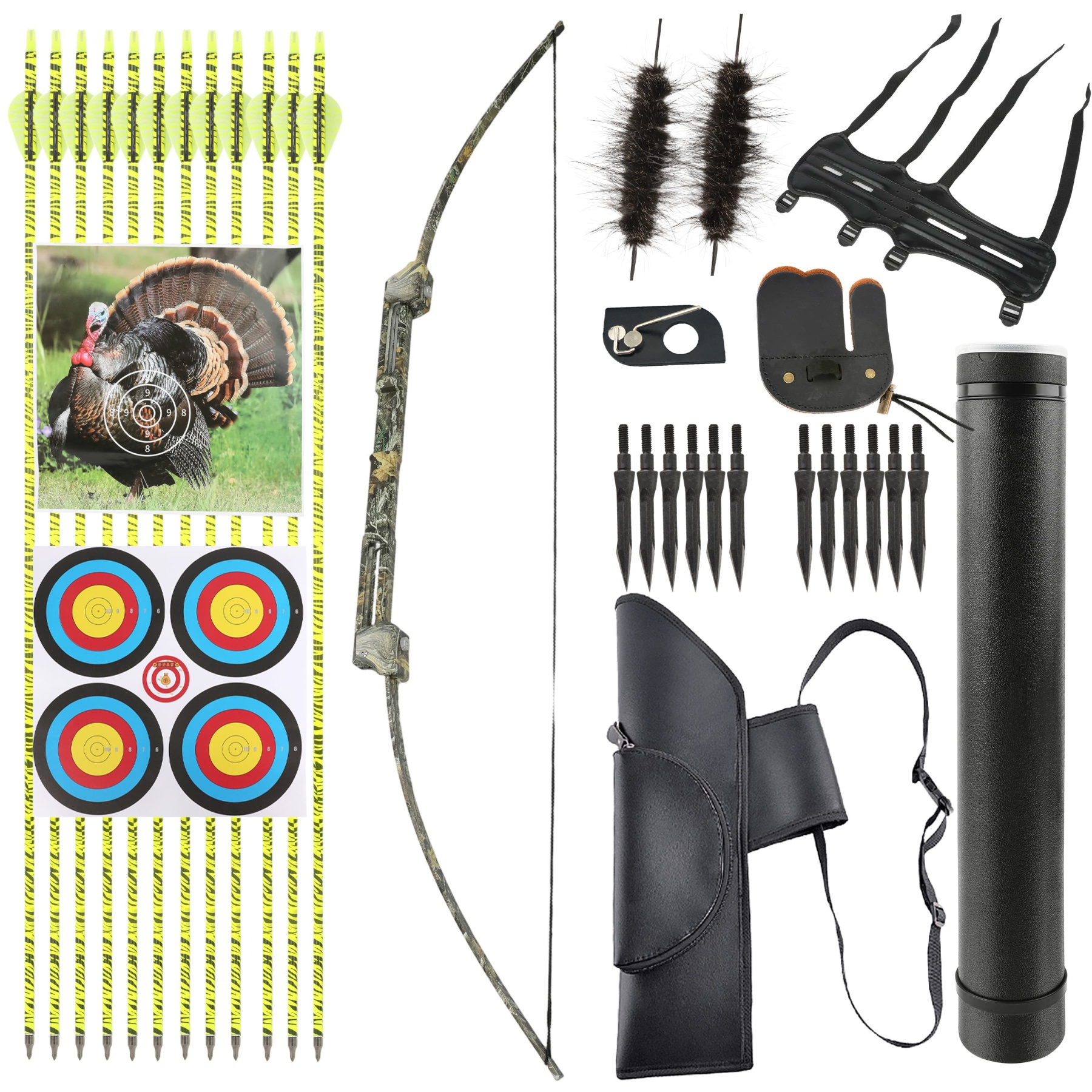 58" Folding Bow  35lbs Recurve Bow RH/LH Archery Hunting Outdoor 