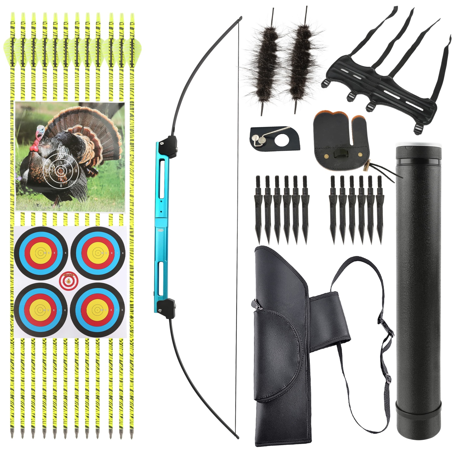 58" Folding Bow  35lbs Recurve Bow RH/LH Archery Hunting Outdoor 