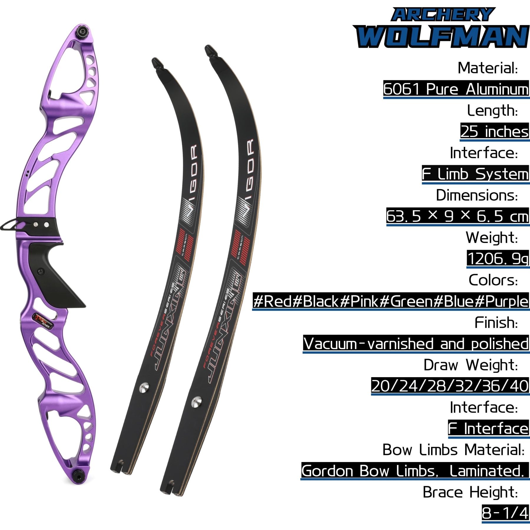  Professional Recurve Bow Set Multiple Draw Weights