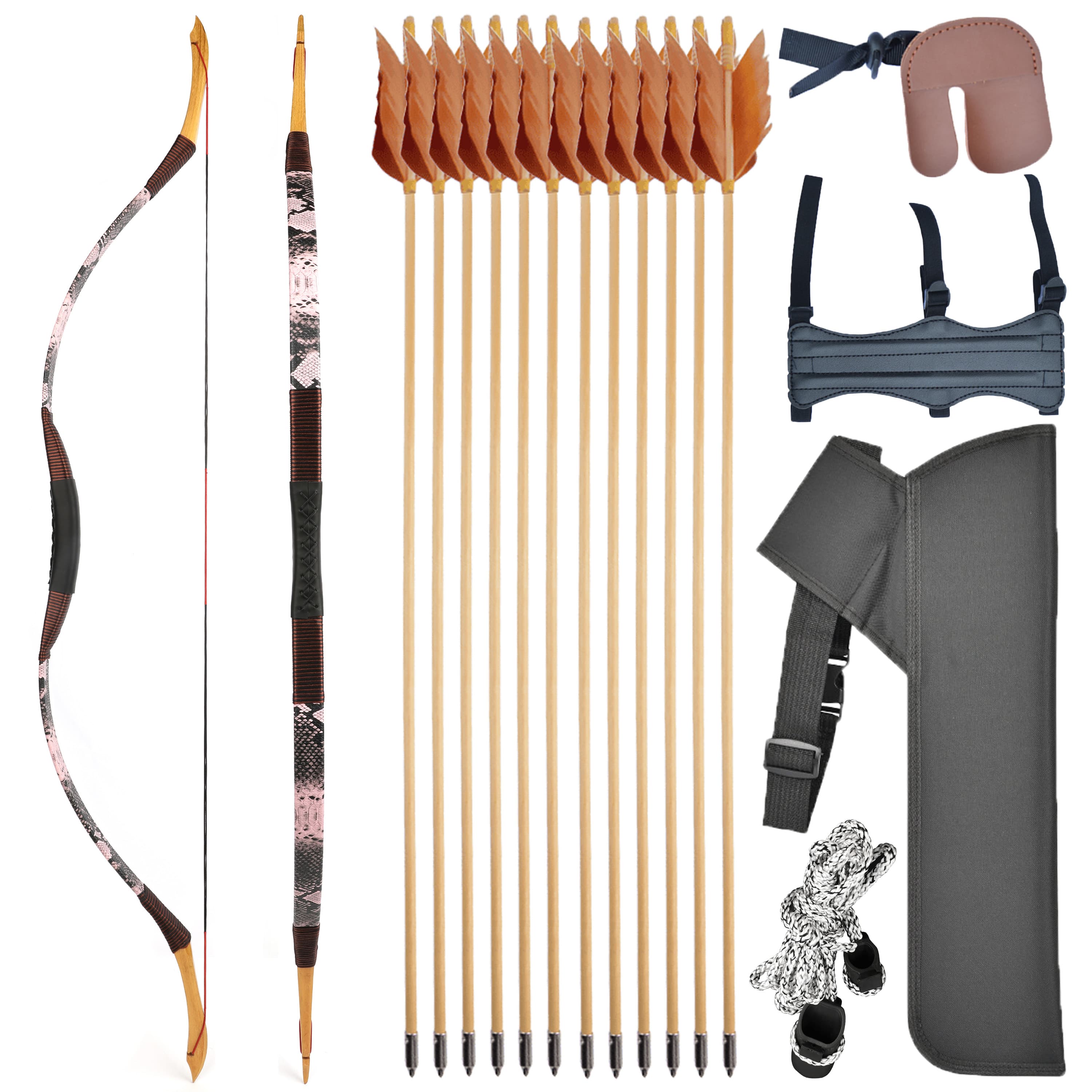 Archery Traditional Recurve Longbow 20-50lbs Mongolia Horse Bow