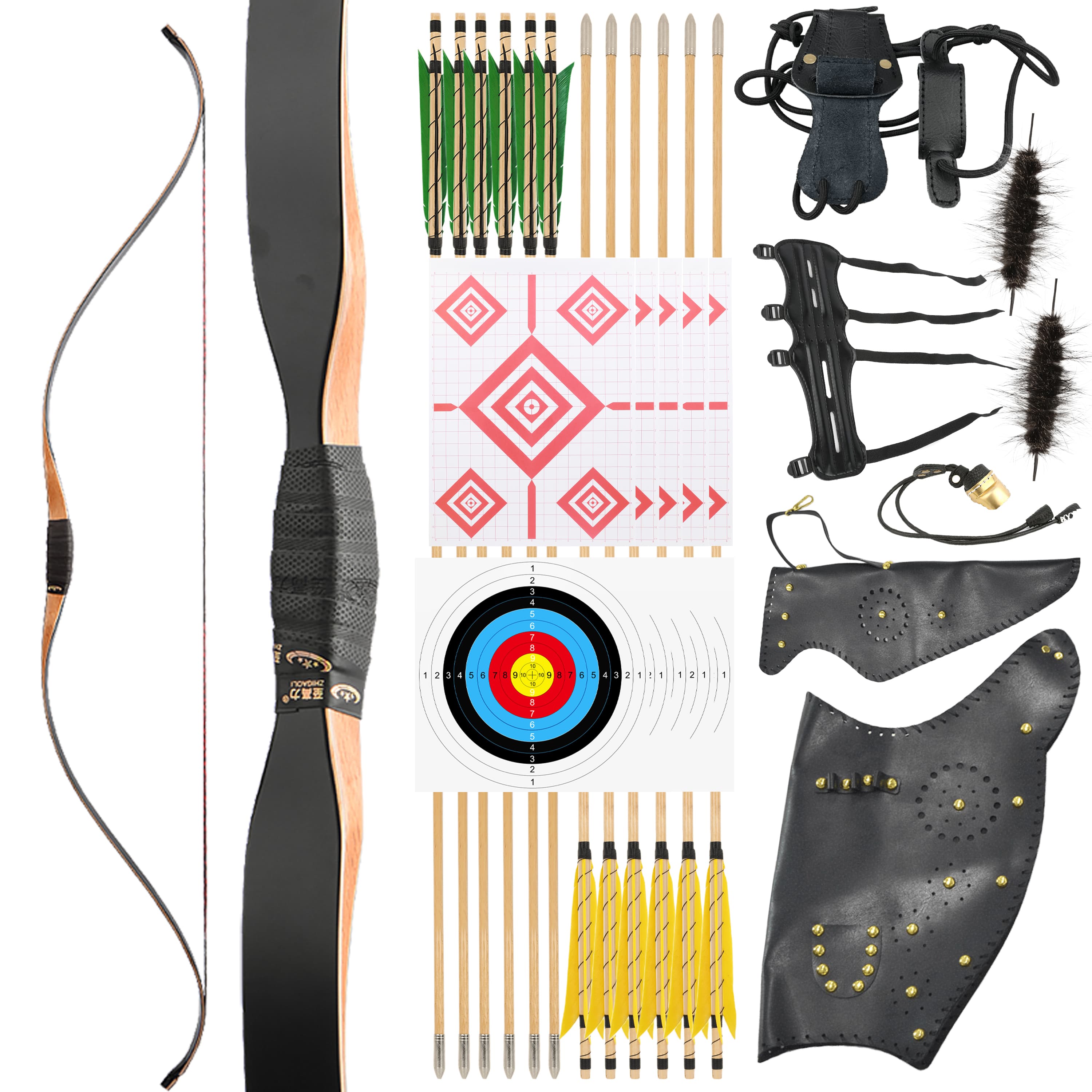 Archery Recurve Longbow 15-50lbs Traditional Mongolia Horse Bow