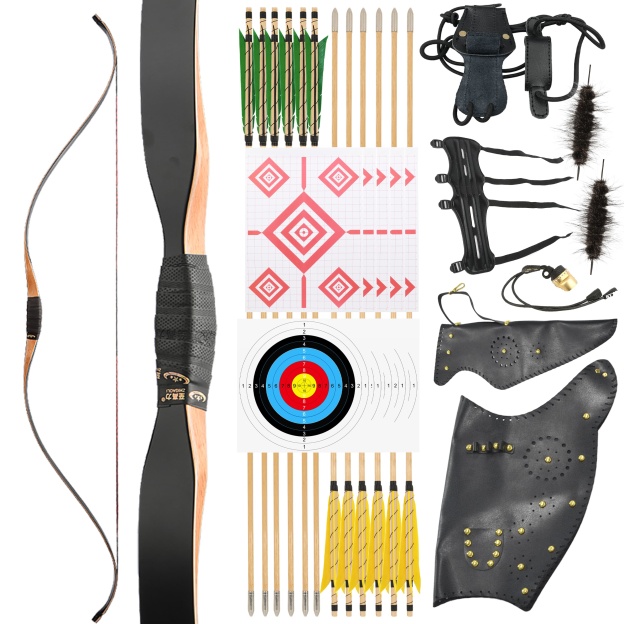 Archery Recurve Longbow 15-50lbs Traditional Mongolia Horse Bow