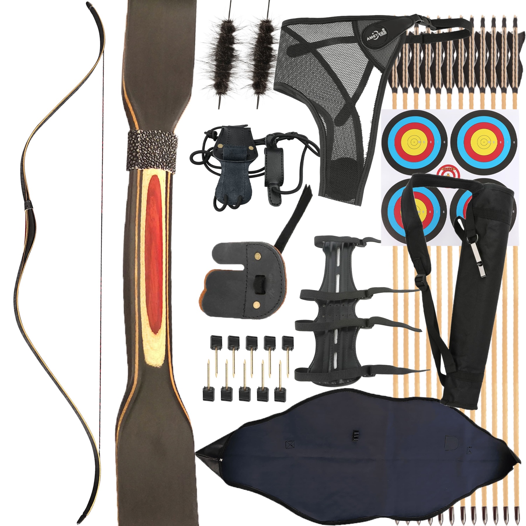 20-35lbs Archery Longbow Hunting Traditional Bow RH LH