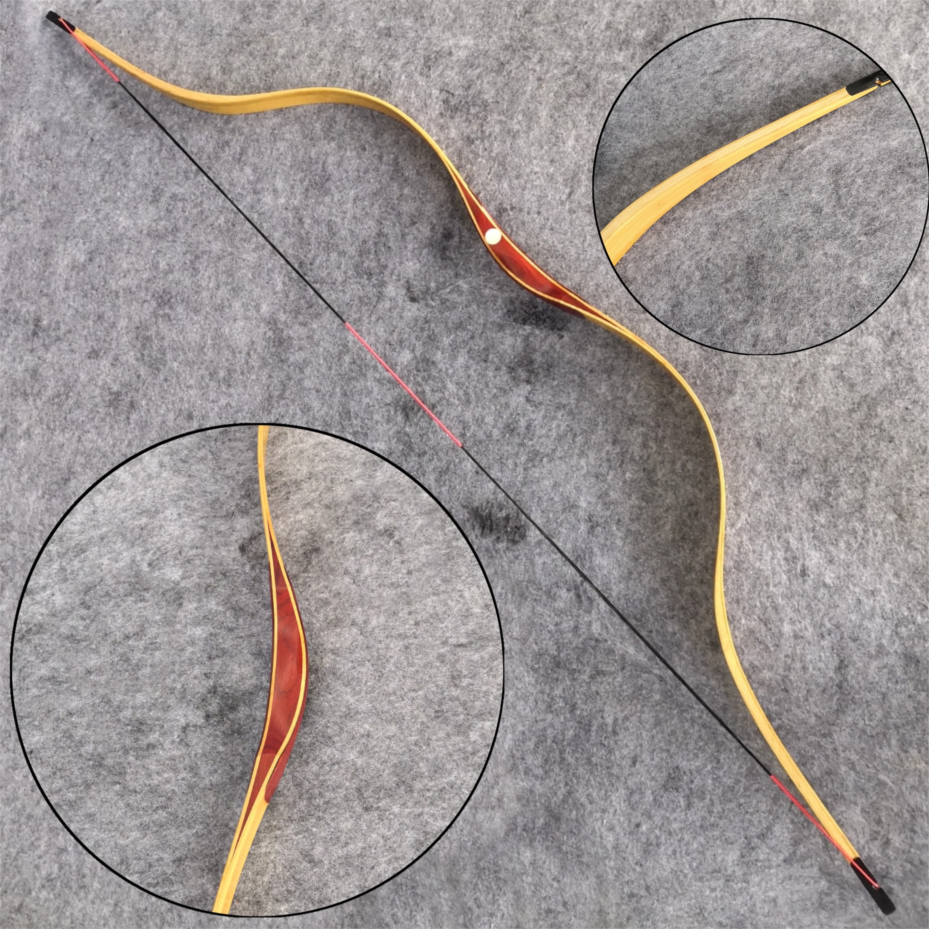 L/RH Hunting Traditional Bow 15-50lbs Archery Longbow