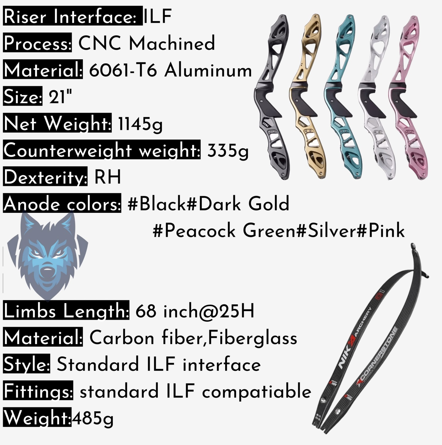 16-56lbs ILF Recurve Bow Arrow Archery Shooting Target