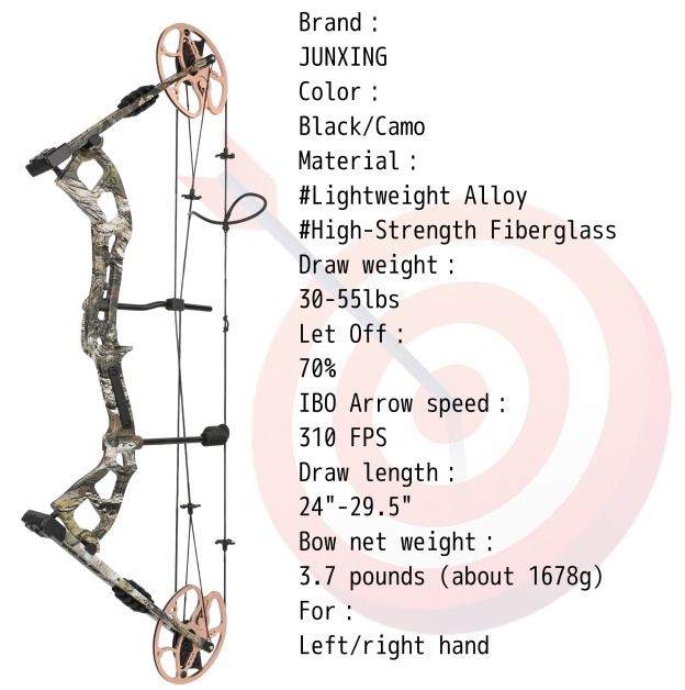 Archery Compound Bow Set 0-70lbs Let-off 80% Target