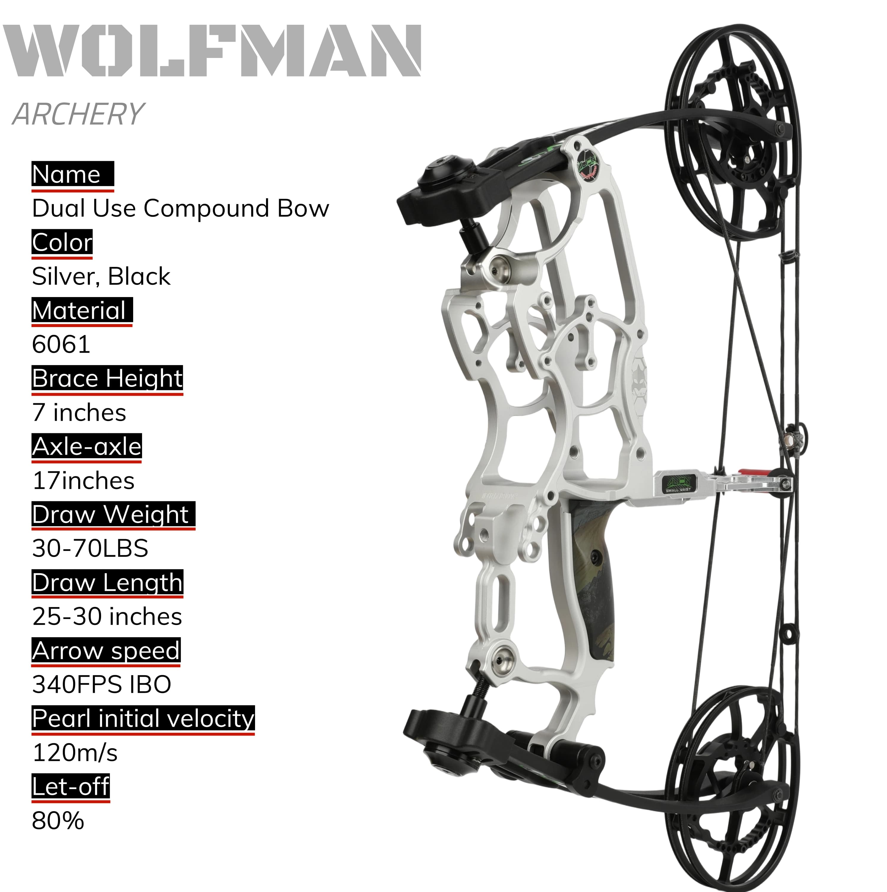 Draw Weight 30-70LBS Dual Use Compound Bow Set Shooting archery 