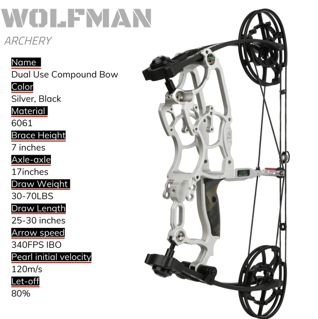 Draw Weight 30-70LBS Dual Use Compound Bow Set Shooting archery 