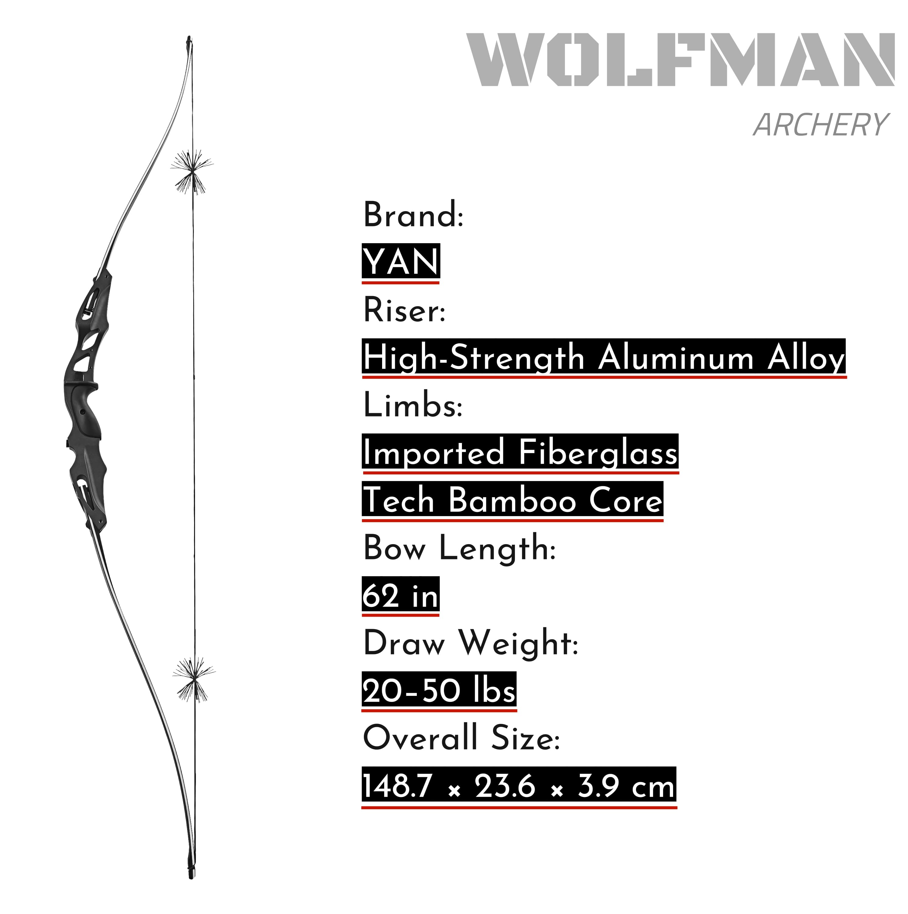  Recurve Bow 20-50lbs Adjustable 62" Hunting Kit