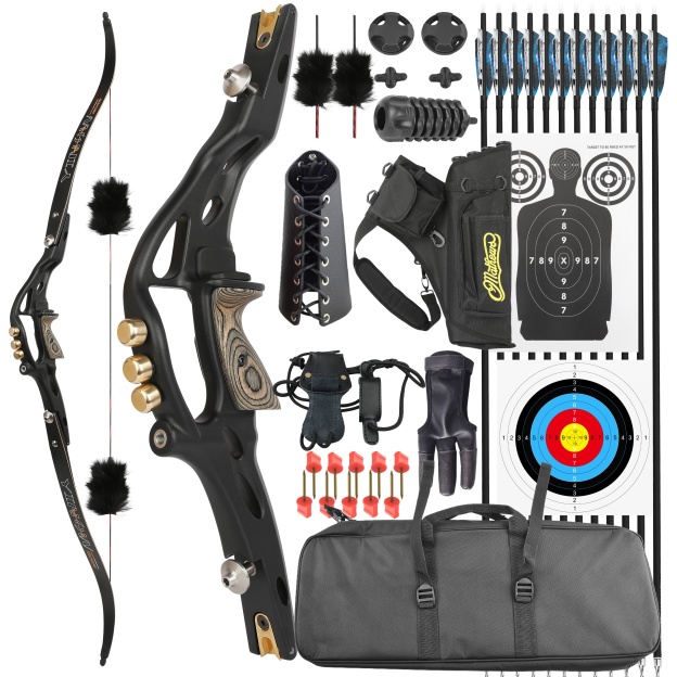 62" ILF Recurve Bow 19" Riser 20-50lbs Archery Target Hunting