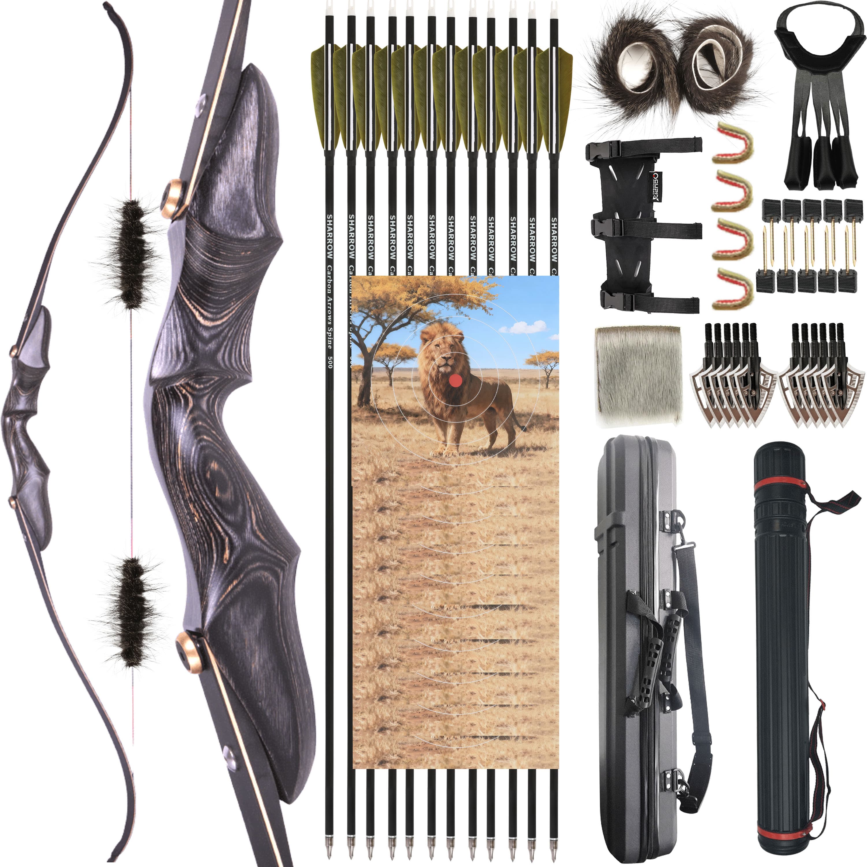 Takedown Recurve Bow ILF Traditional H15-58" Wooden Hunting