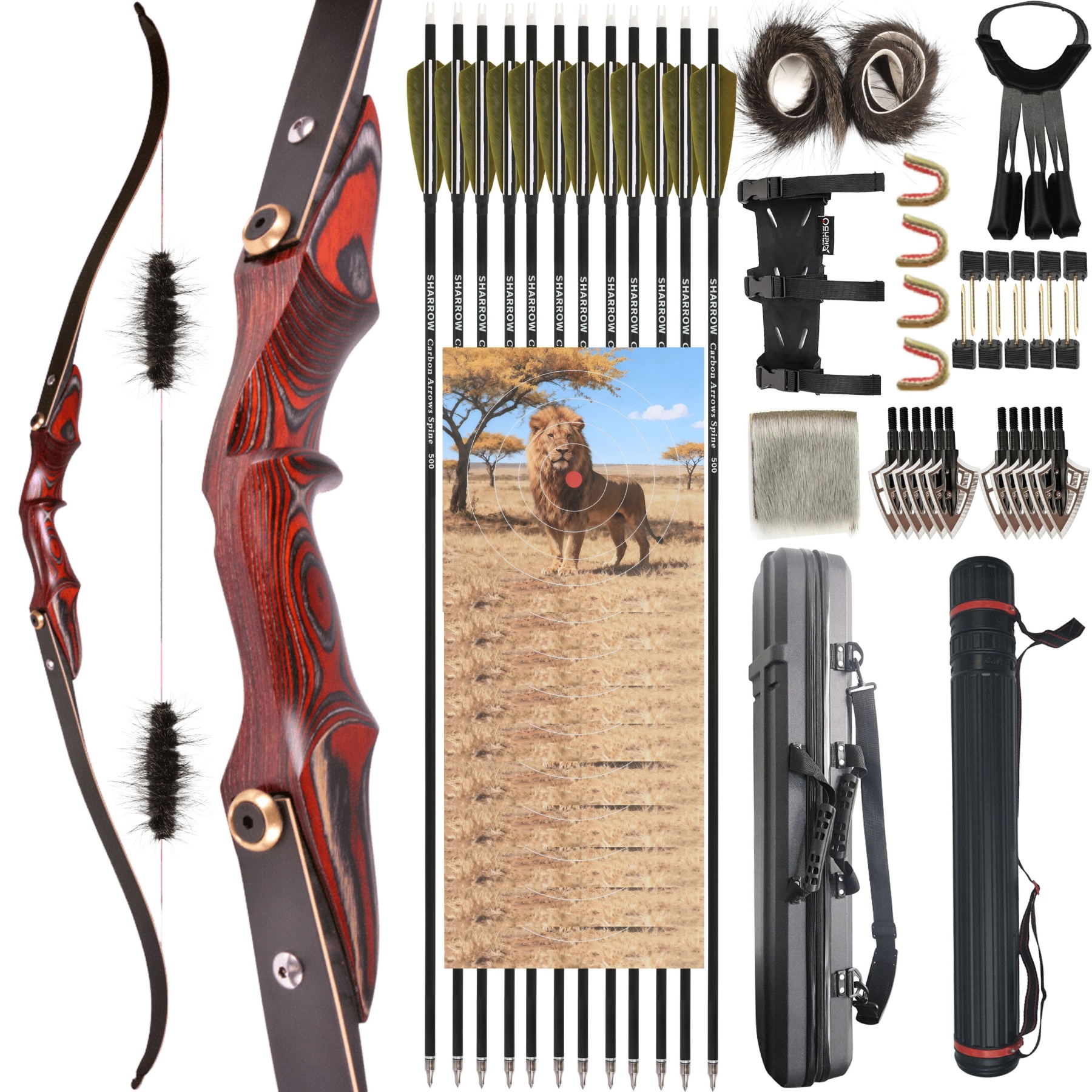 Takedown Recurve Bow ILF Traditional H15-58" Wooden Hunting