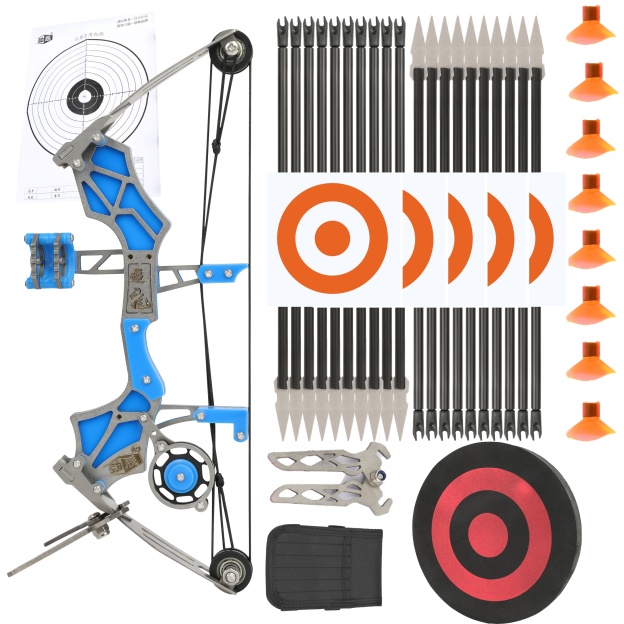Mini Compound Bow 12lb Beginner Archery Set 20 Arrows EVA Target