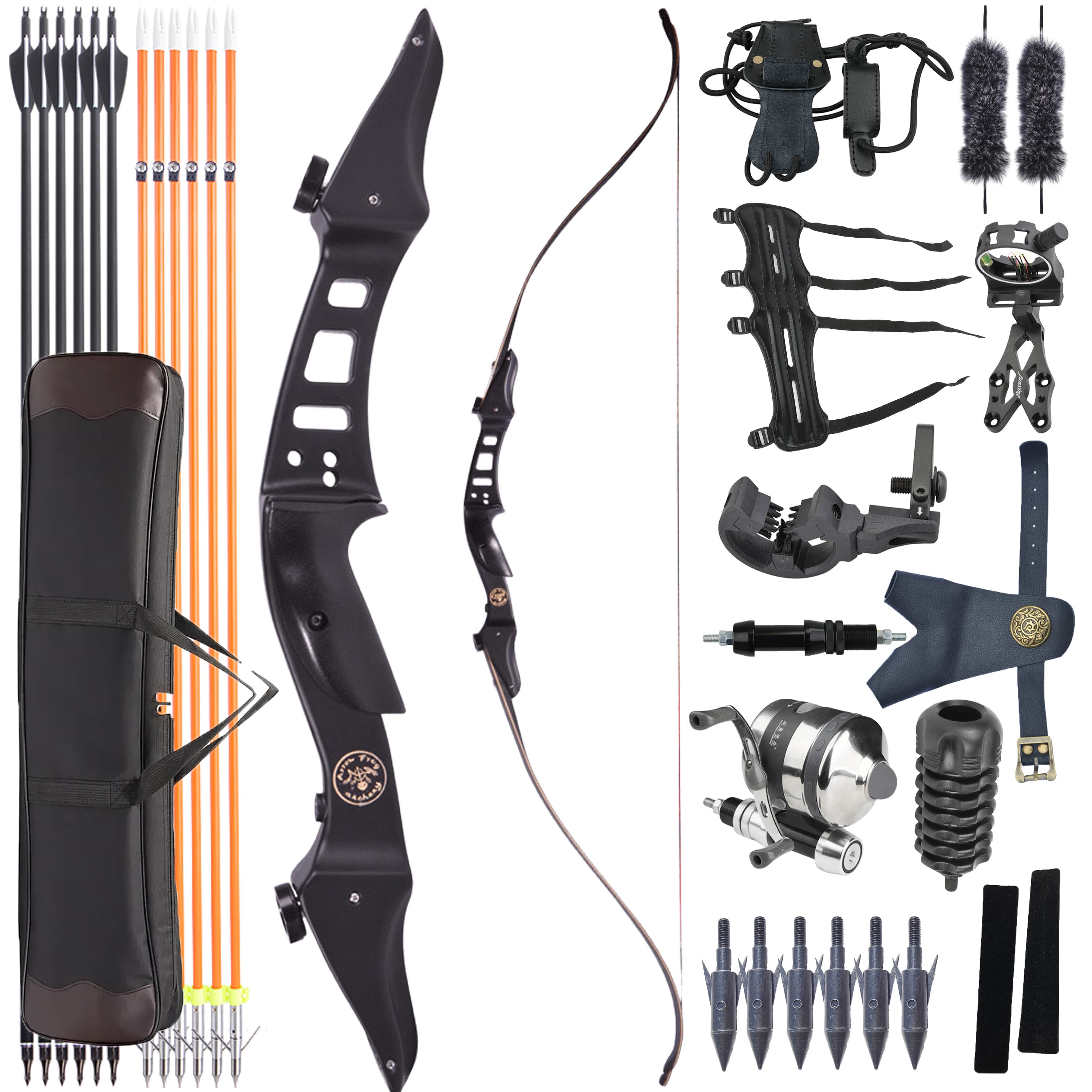 60" Recurve Bow Set 25-50lbs with Complete Accessories