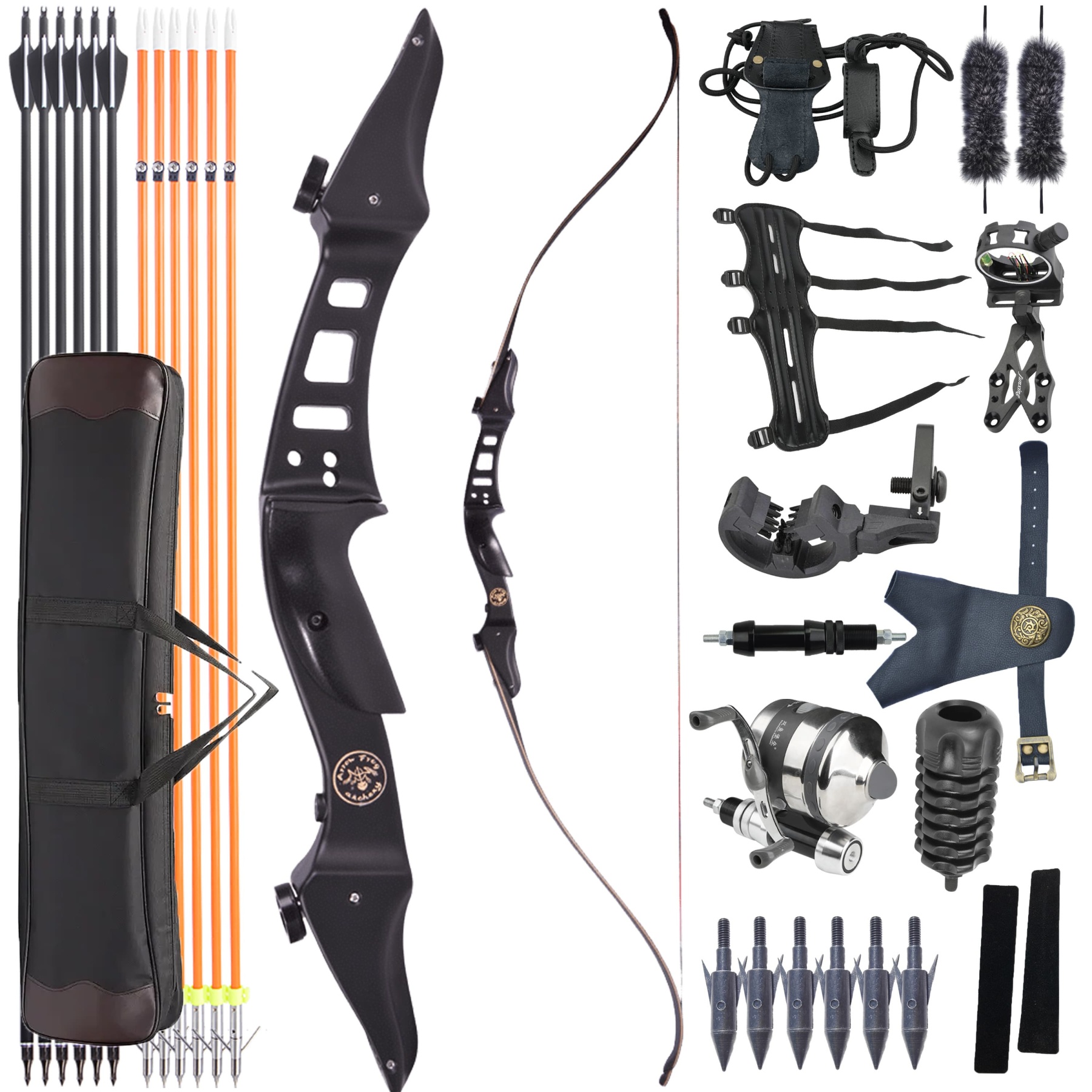 60" Recurve Bow Set 25-50lbs with Complete Accessories