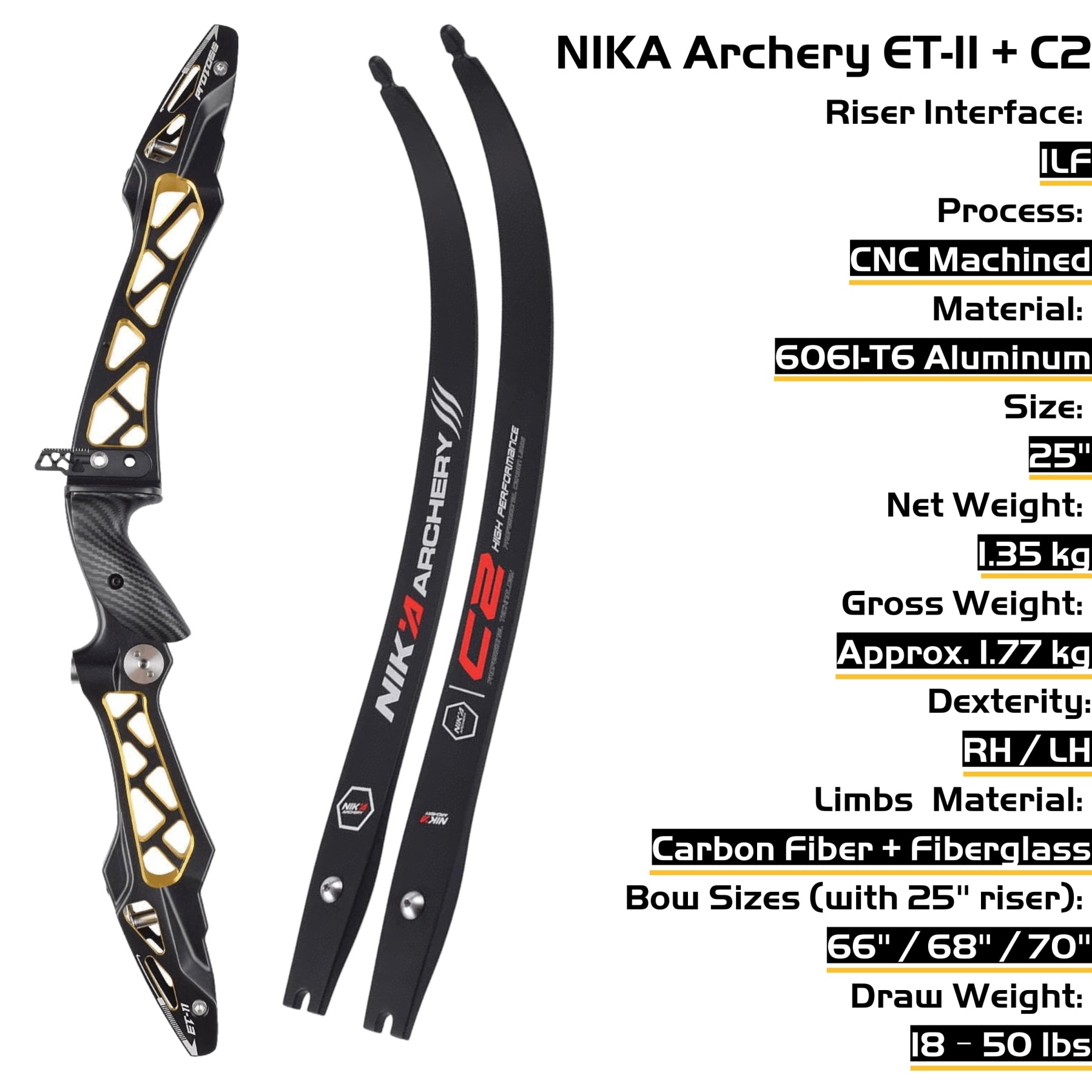 ET11 Professional Competitive Recurve Bow set