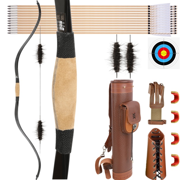 Traditional One-Piece Bow Handcrafted LH RH 15-95lbs