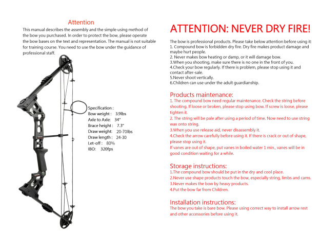 Junxing X8 Compound Bow Set Hunting ARchery 20-70lb LH RH