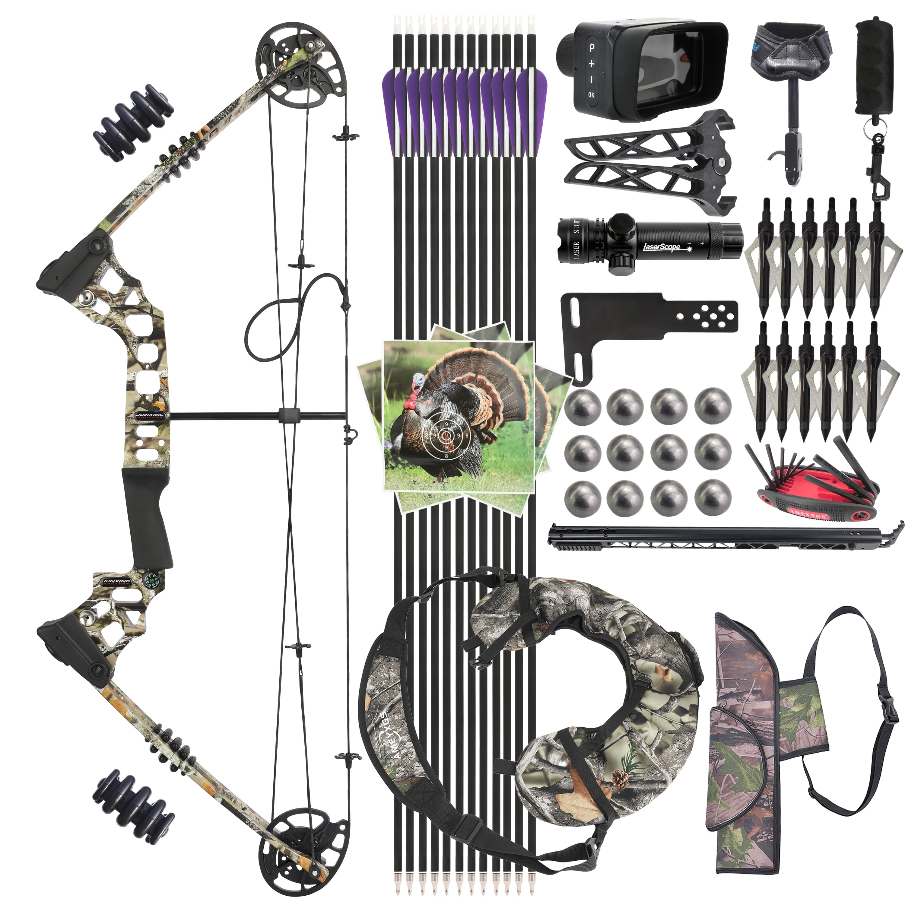 Junxing X8 Compound Bow Set with Ball Launcher Hunting