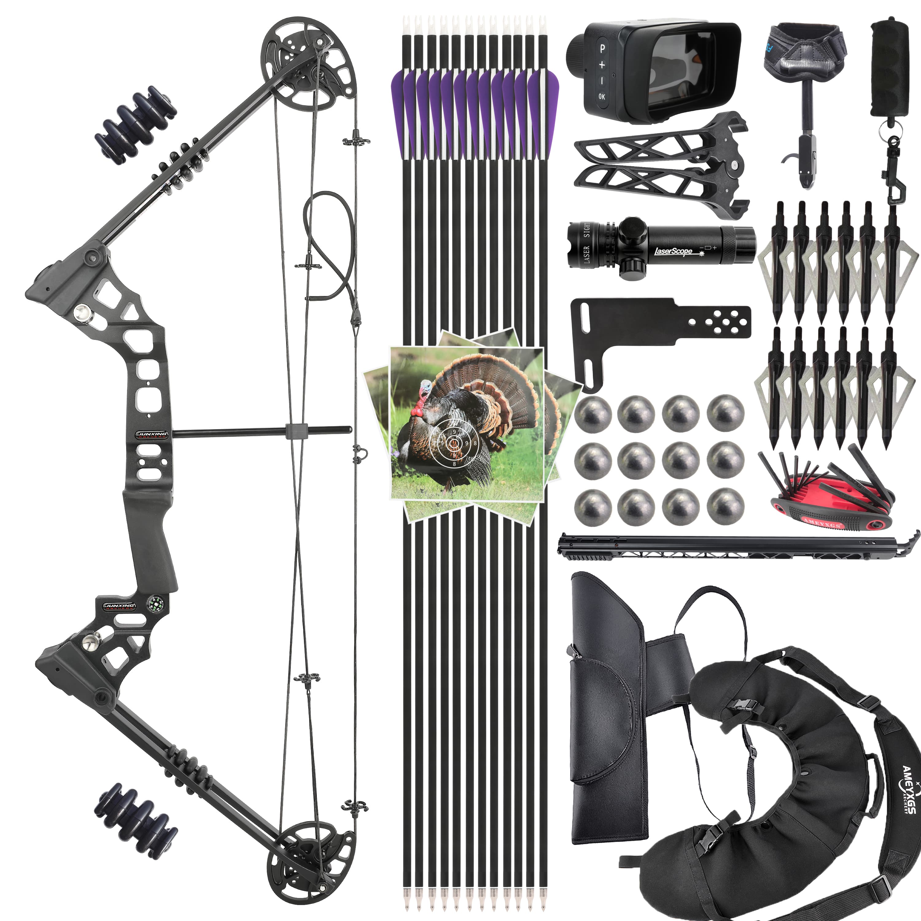 Junxing X8 Compound Bow Set with Ball Launcher Hunting