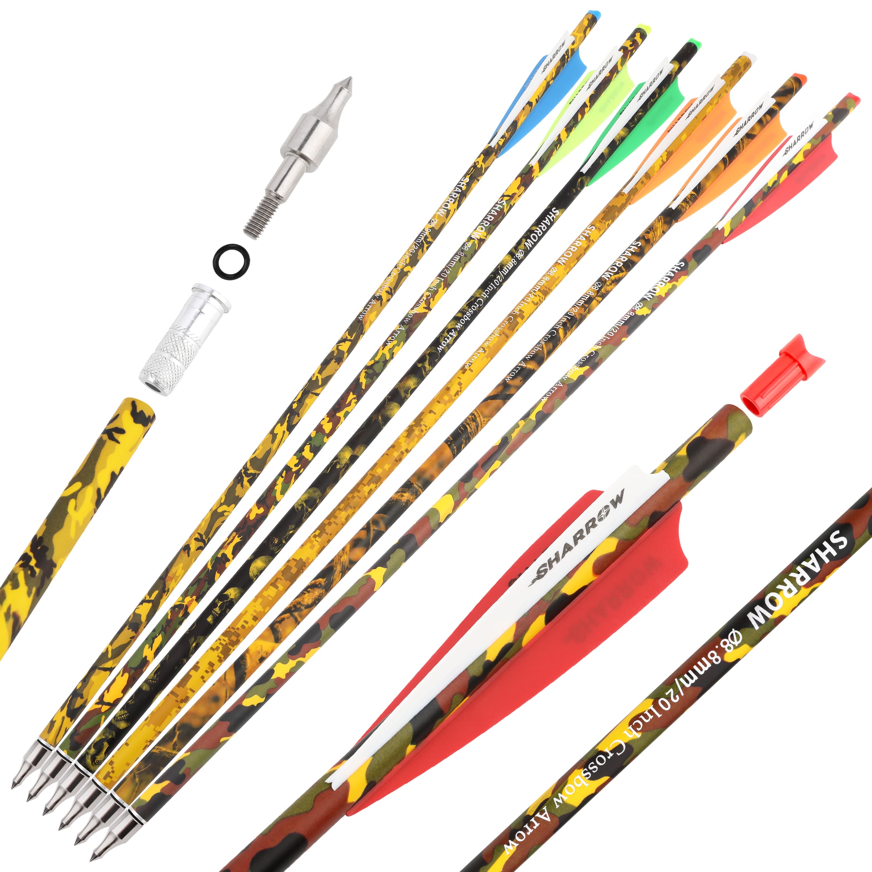 12pcs Carbon Arrows 16''/17''/18''/20''/22'' Mini Bow Bolt Hunting