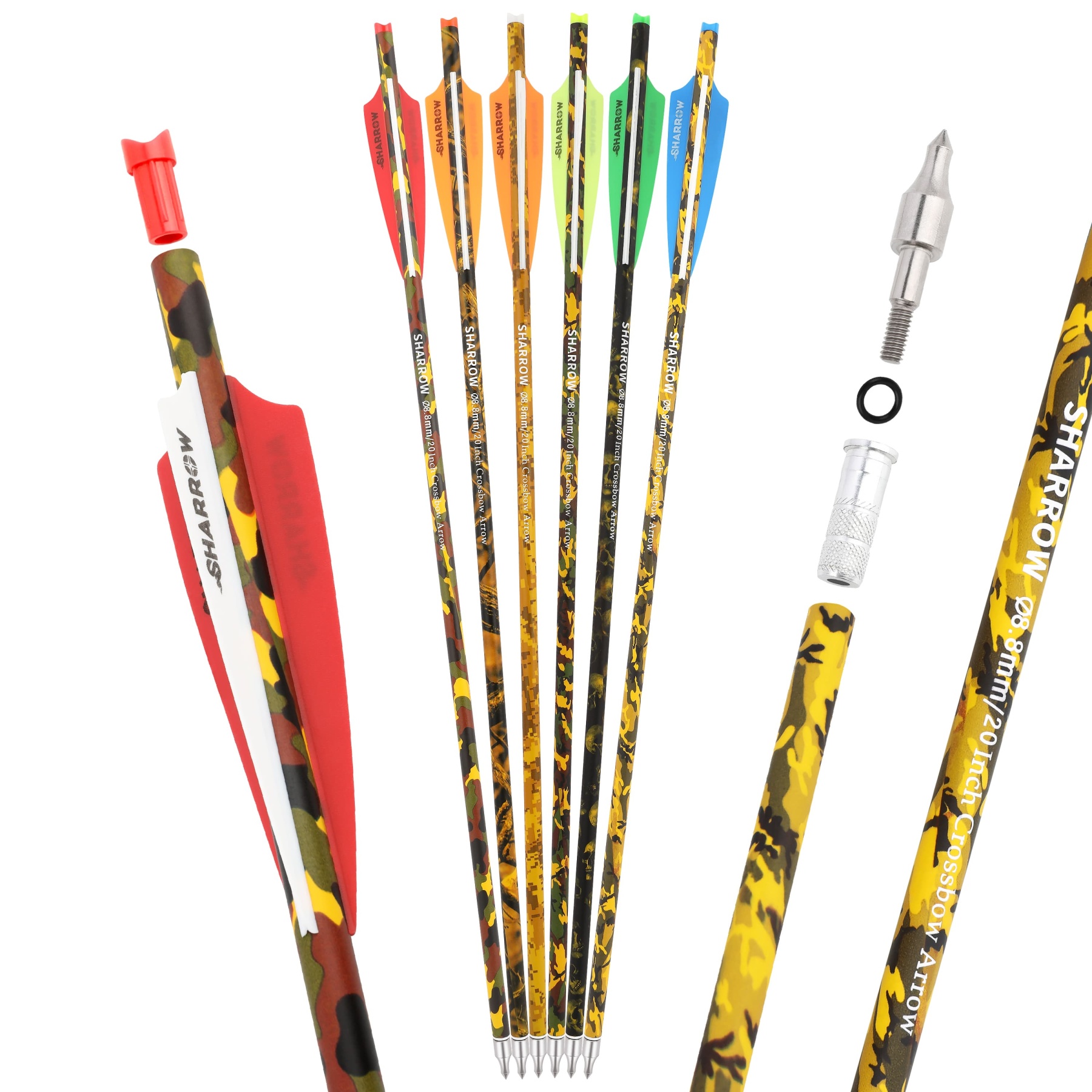 12pcs Carbon Arrows 16''/17''/18''/20''/22'' Mini Bow Bolt Hunting