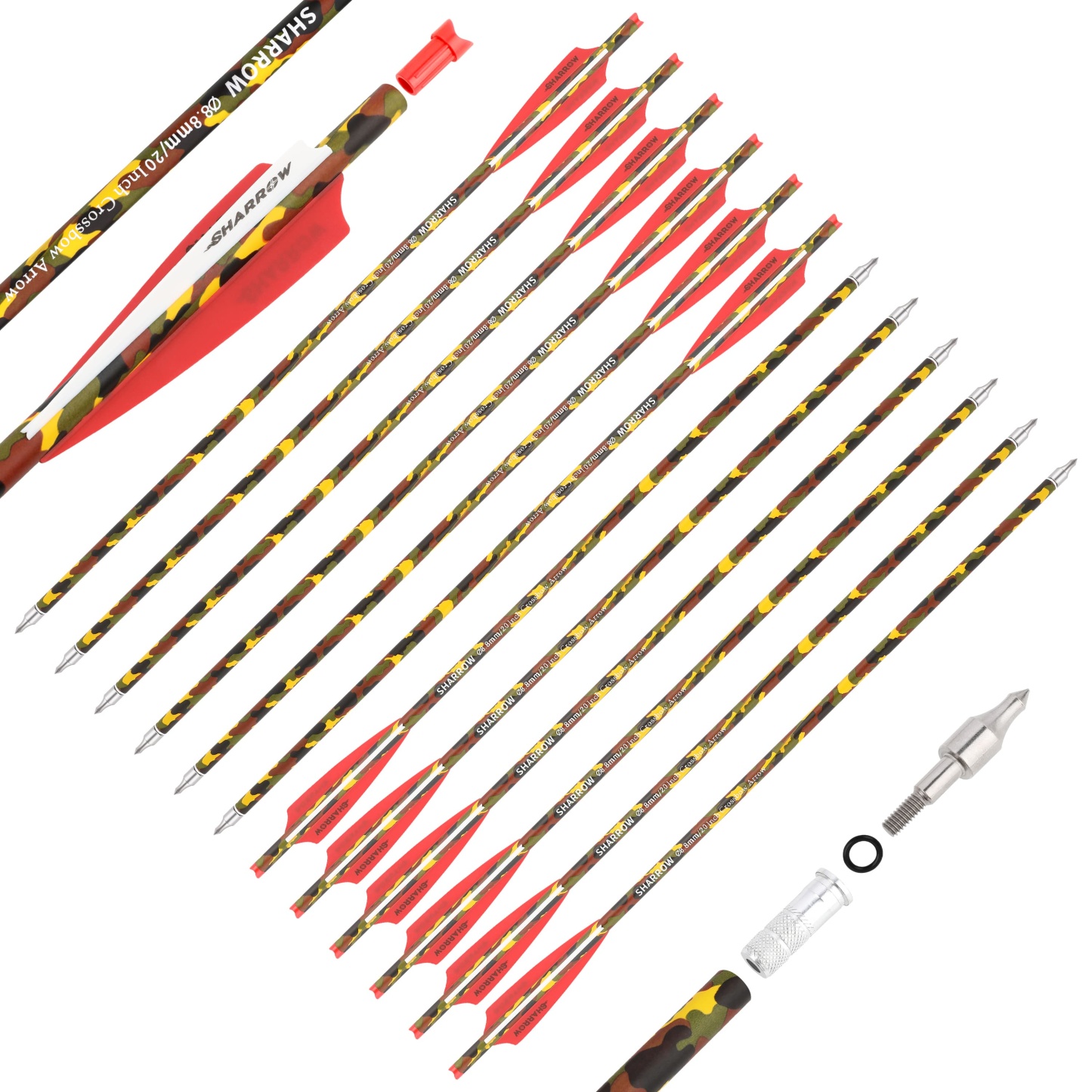 12pcs Carbon Arrows 16''/17''/18''/20''/22'' Mini Bow Bolt Hunting