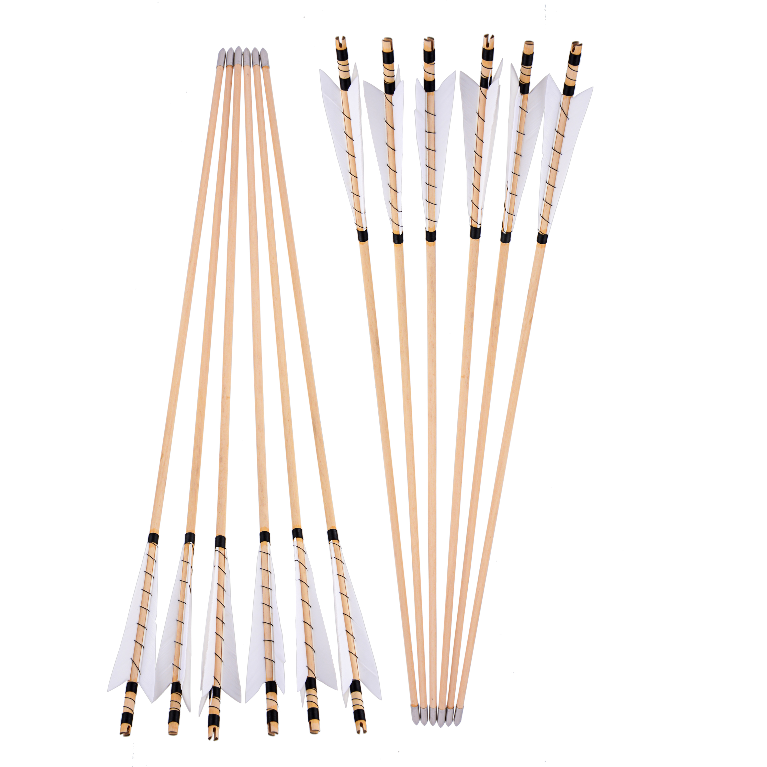 Wooden Arrows 32 inch Feathers Traditional Longbow Archery