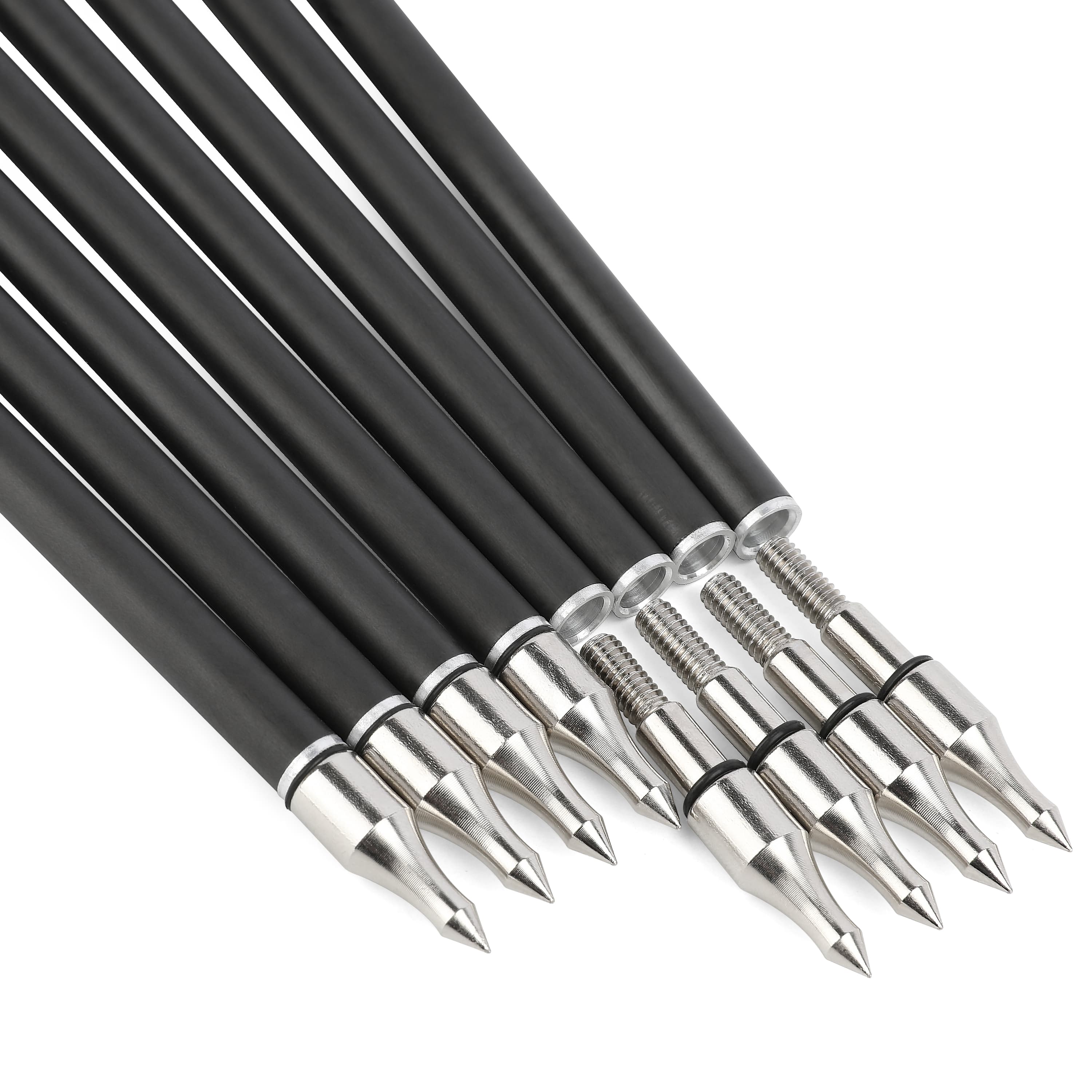 DEER CROSSING Pure Carbon Arrows Spiral Fletched Target & Practice