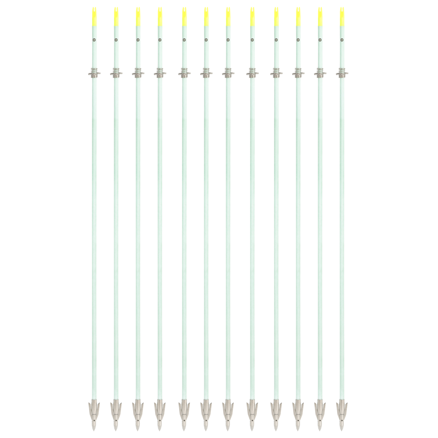 Bow Fishing Arrows Night Glow Broadheads Fiberglass 34" 