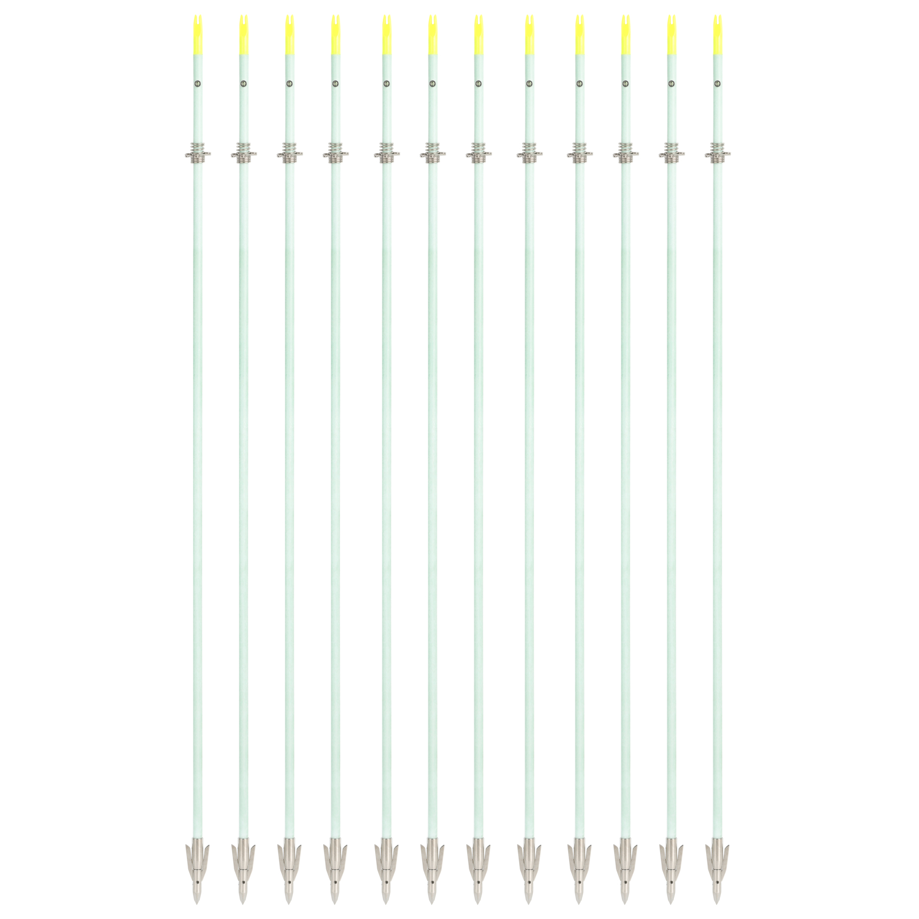 Bow Fishing Arrows Night Glow Broadheads Fiberglass 34" 