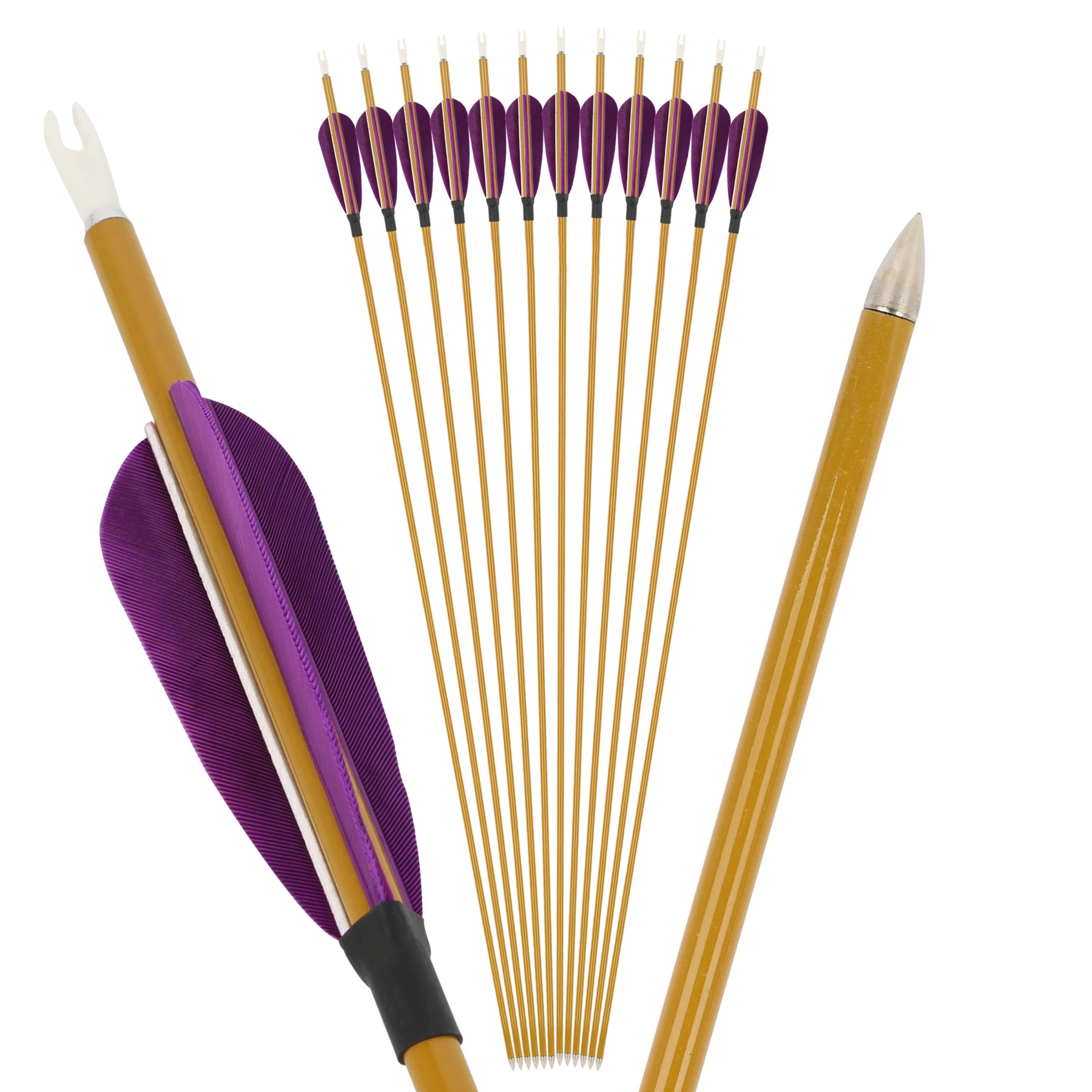 Mixed Carbon Arrows 32" 900 Spine Turkey Feather Target & Practice