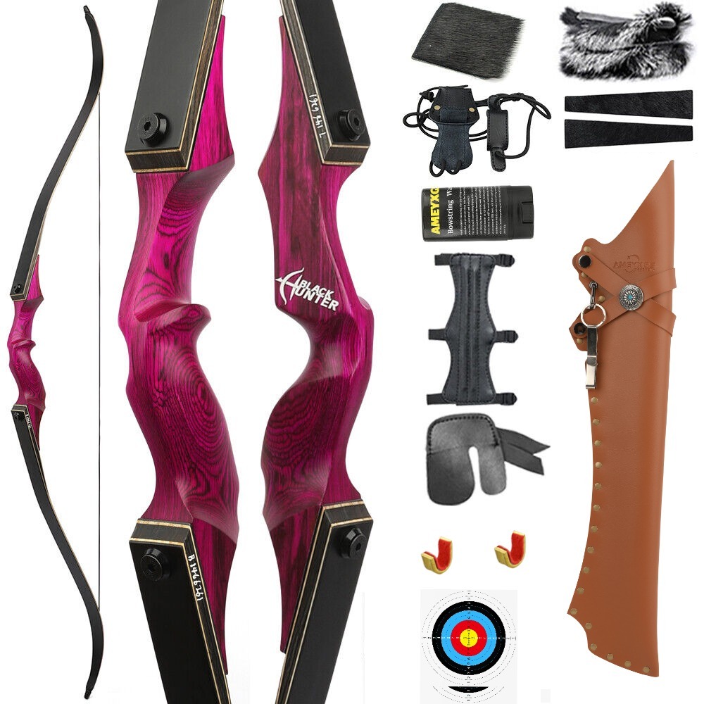 BLACK HUNTER American Hunting Recurve Bow 60" Takedown Target LH RH