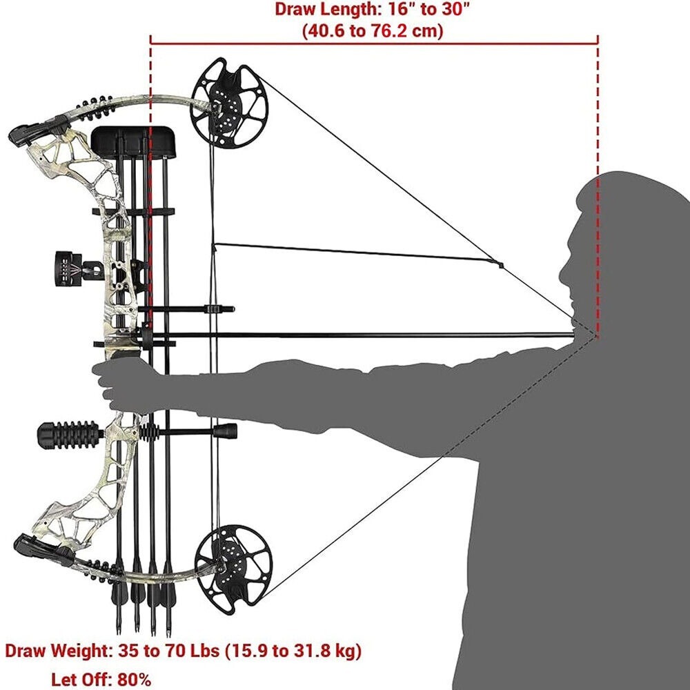 Hunting Compound Bow Arrows Set 30-70lbs Archery Shooting