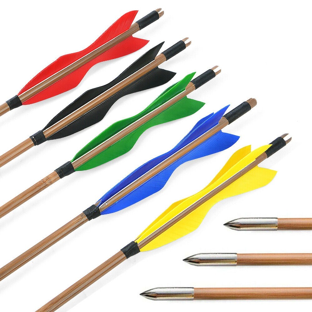 Bamboo Arrows 33" Turkey Feather Traditional Archery Hunting