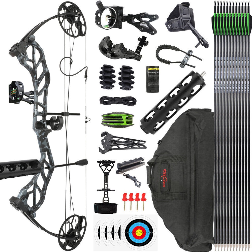 E-8 Compound Bow and Arrow Full Set 19-70 Lbs Adult Hunting Target Bow