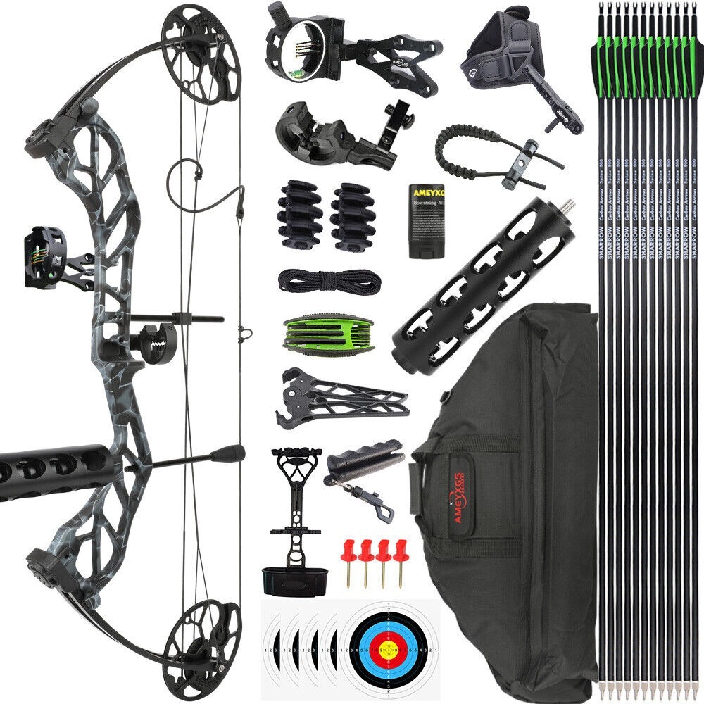 E-8 Compound Bow and Arrow Full Set 19-70 Lbs Adult Hunting Target Bow