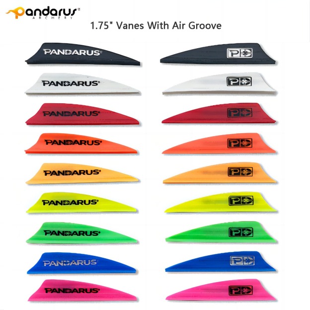 1.75" shield cut rubber vanes in 11 colors