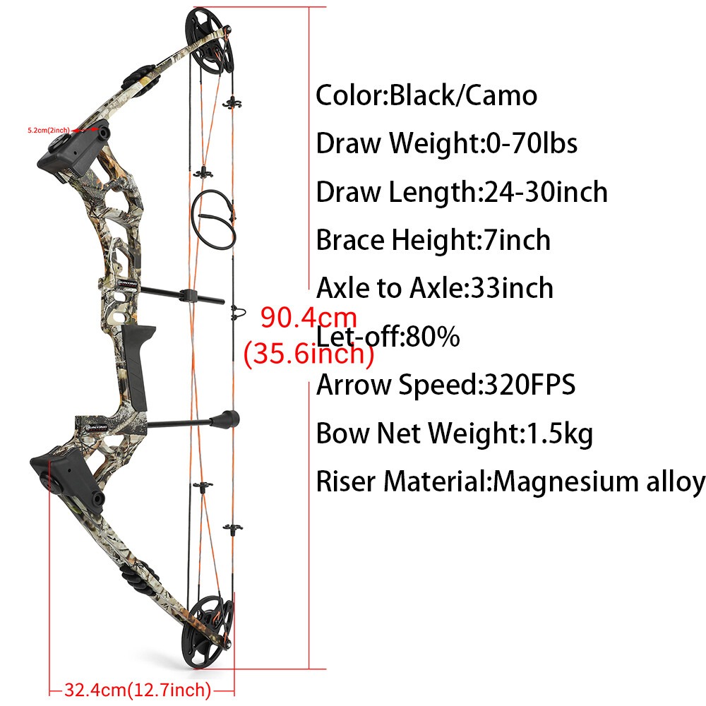 JUNXING M121A Hunting Fishing Compound Bow 0-70lbs