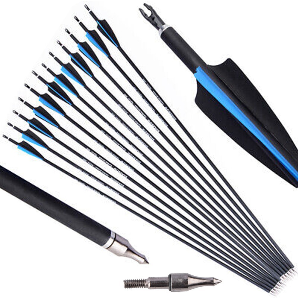500 Spine Carbon Arrows Hunting & Target Practice (12-Pack)